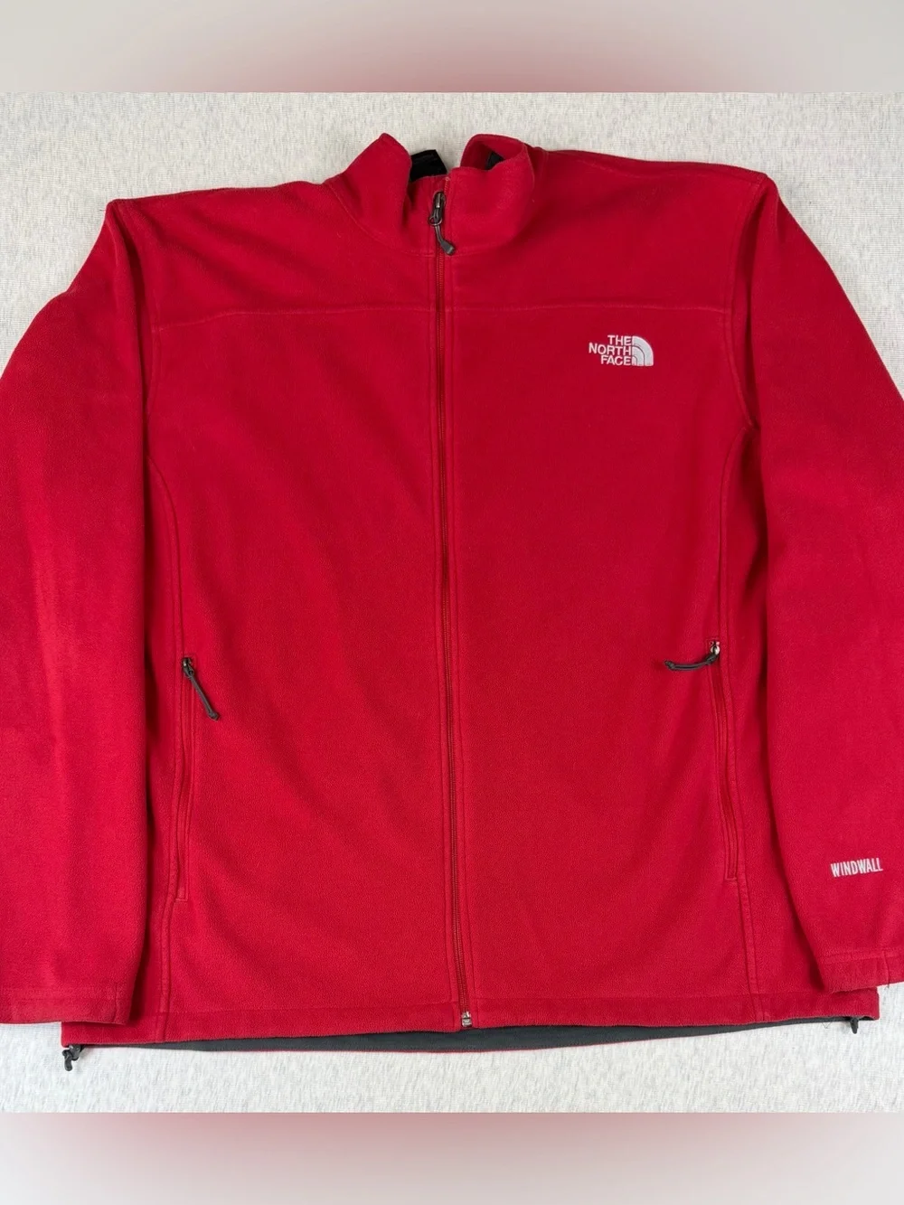 The North Face WindWall Red Full Zip Fleece Jacket Men’s XXL 2XL Outdoor